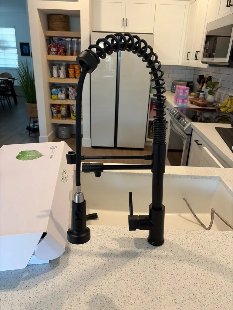 New kitchen faucet after installation